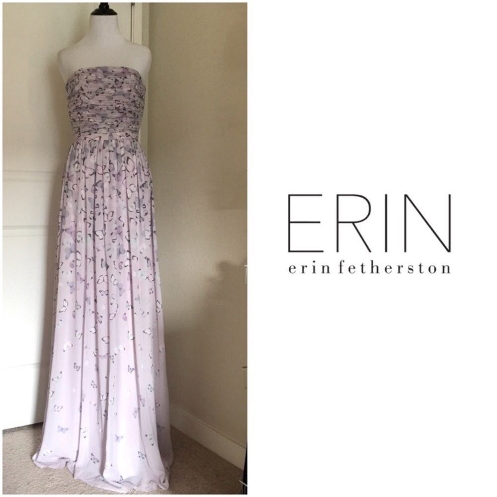 NWT Erin Featherston Lilac‎ Pleated Bodice Gown - Picture 3 of 8